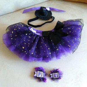ELLY&EMMY INFANT HALLOWEEN WITCH THREE PIECE TUTU COSTUME